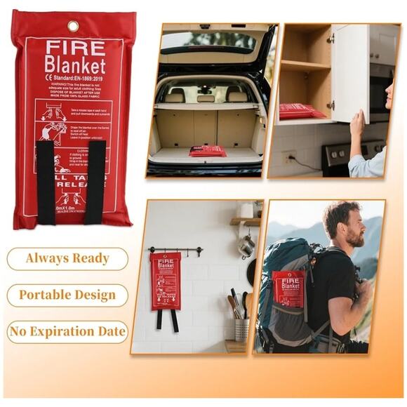 Fire Suppression Blanket For Home Kitchen Office Car Caravan Emergency Safety - Picture 7 of 7
